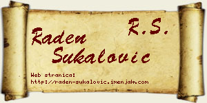 Raden Šukalović vizit kartica